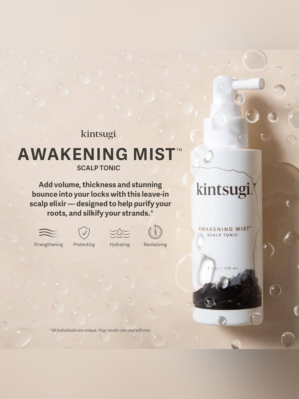 NWT Kintsugi Awakening Mist Scalp Tonic 4 oz / 120 mL - New In Box- Hair Growth - Picture 2 of 11
